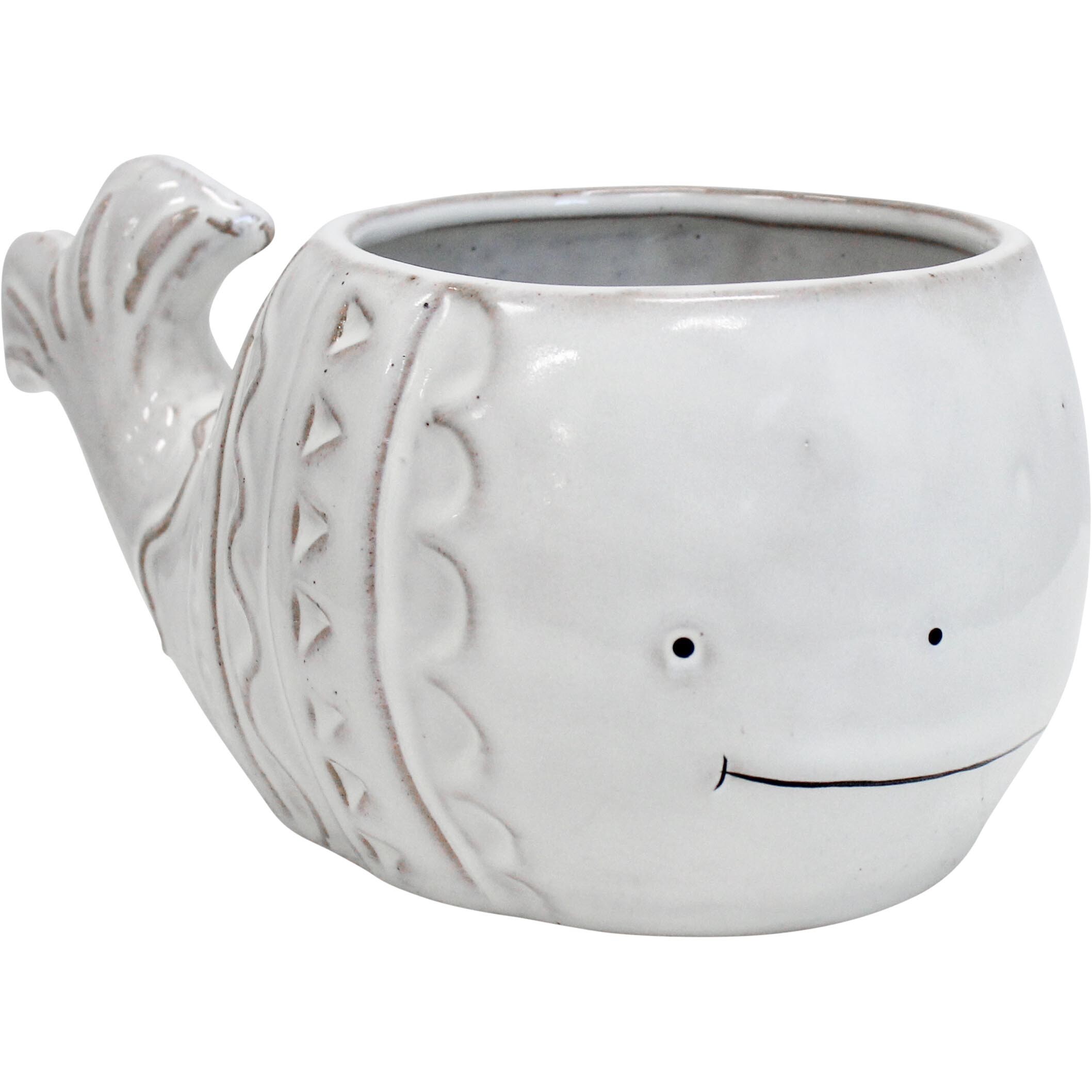 Planter Migaloo Whale White