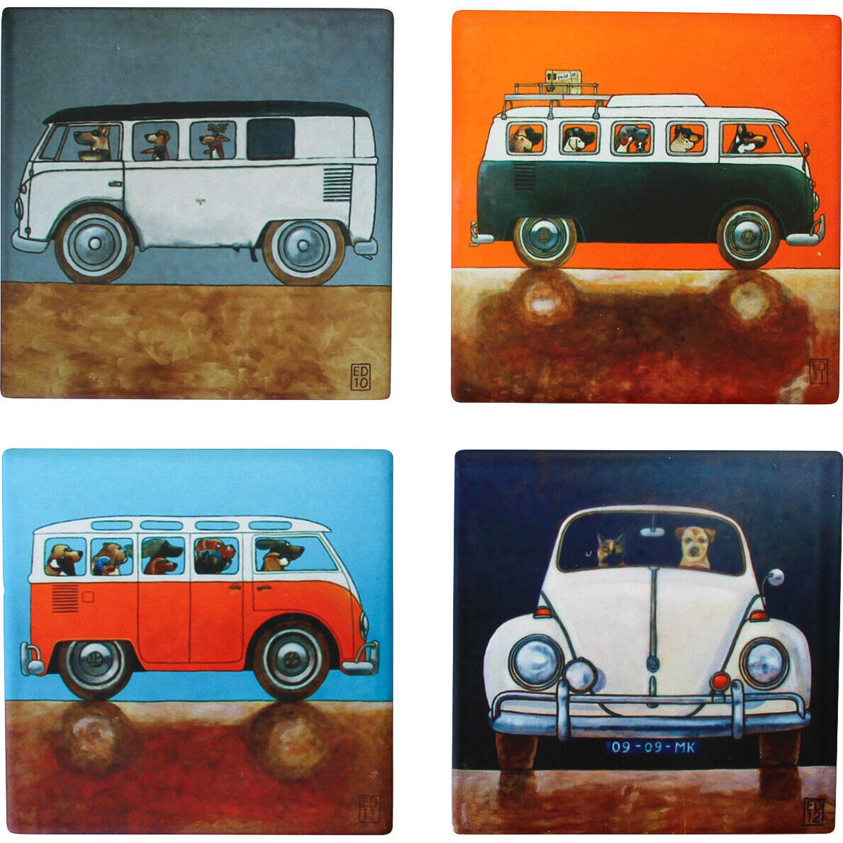 Coasters Dogs in VW Asstd