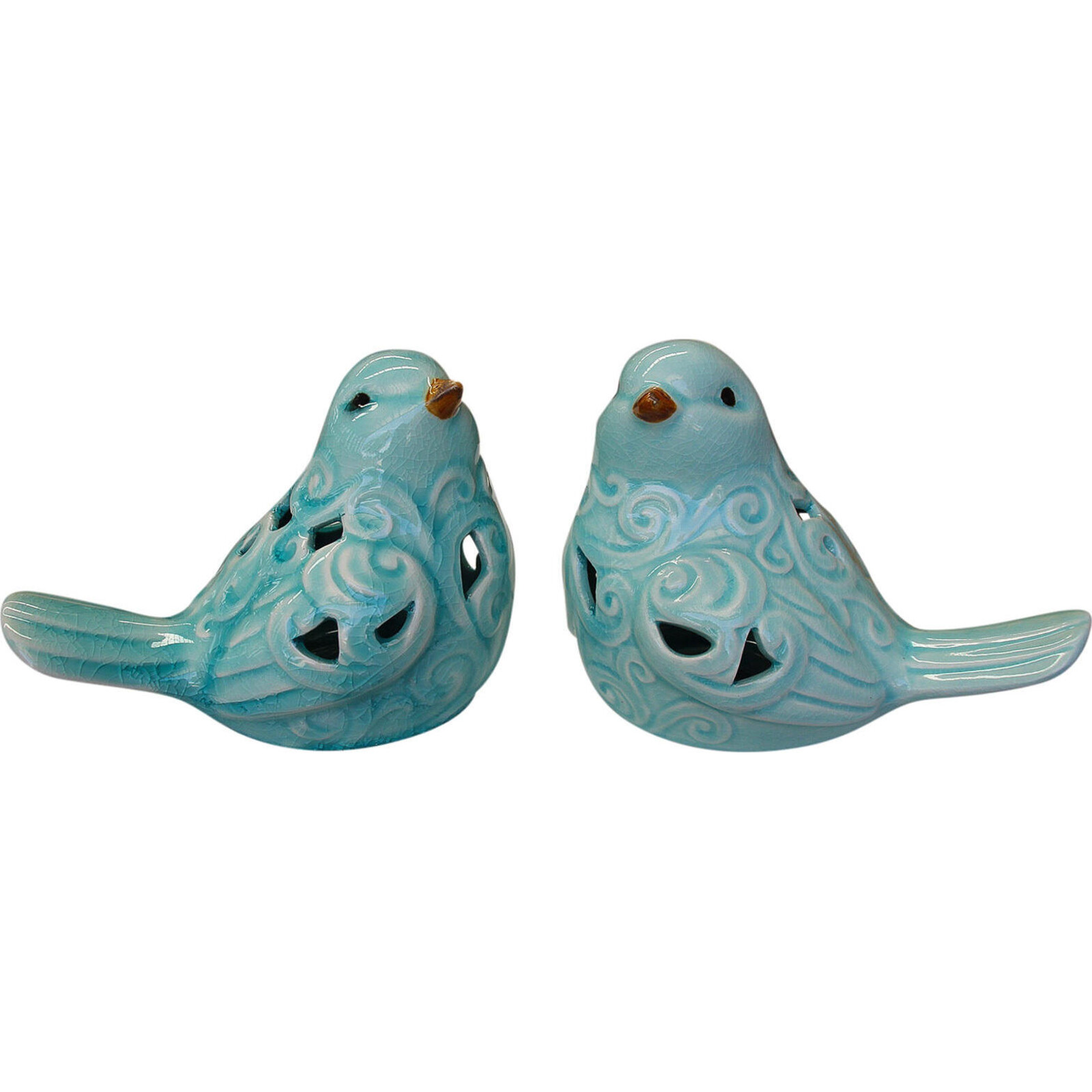 Ceramic Birds Blue S/2 Lrg