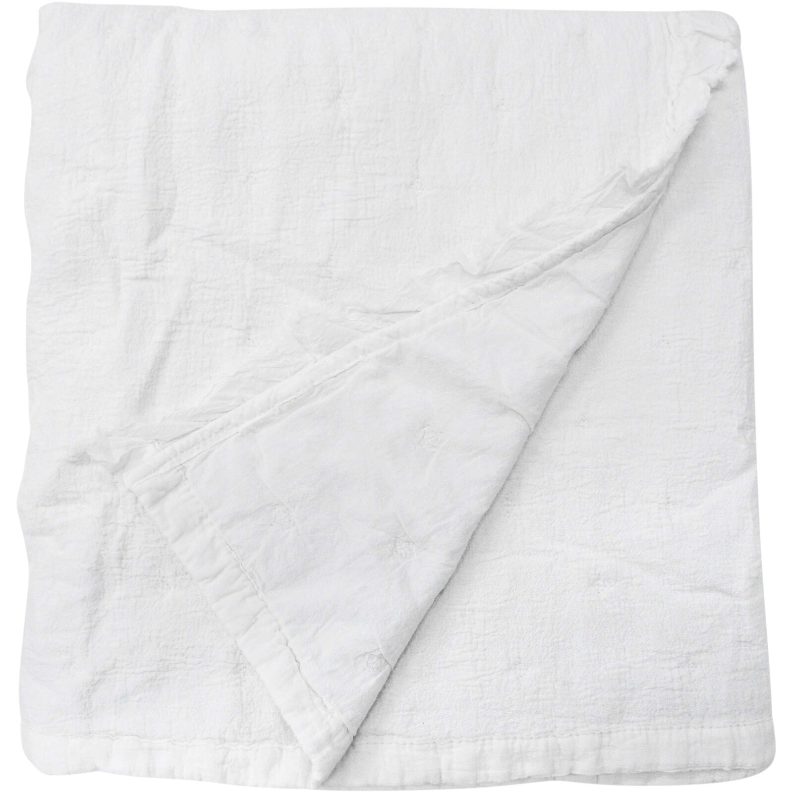 Bedspread Lrg Washed White
