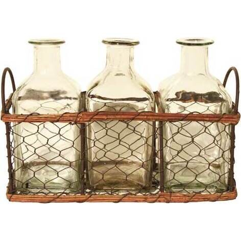 Mini Bottles in Mesh Basket