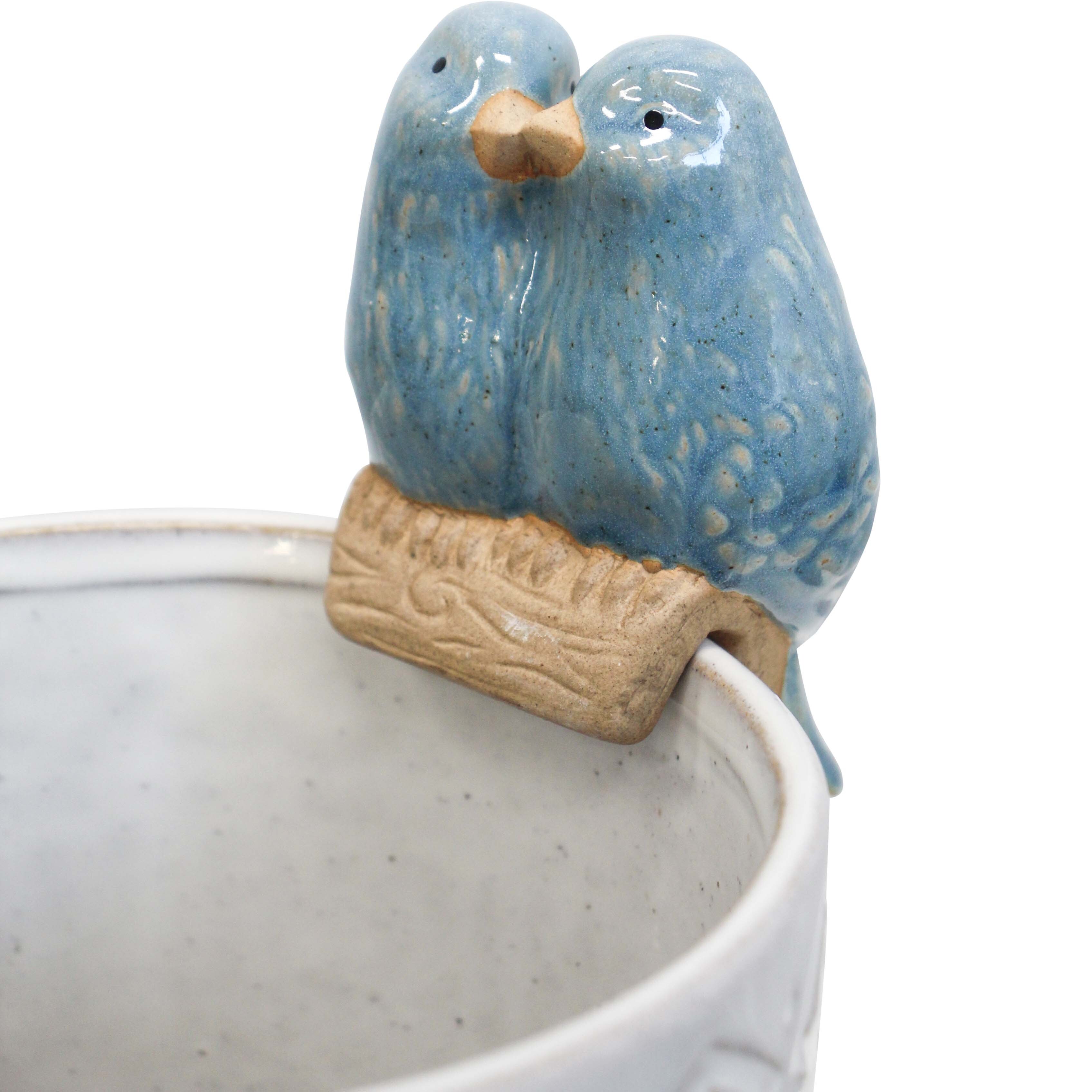 Pot Sitter Love Birds Blue