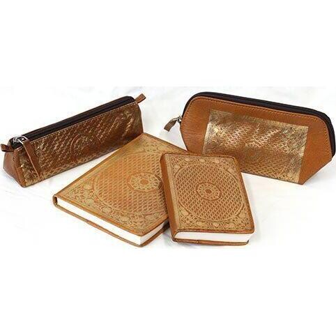 Leather Notebook Gold Coin Large