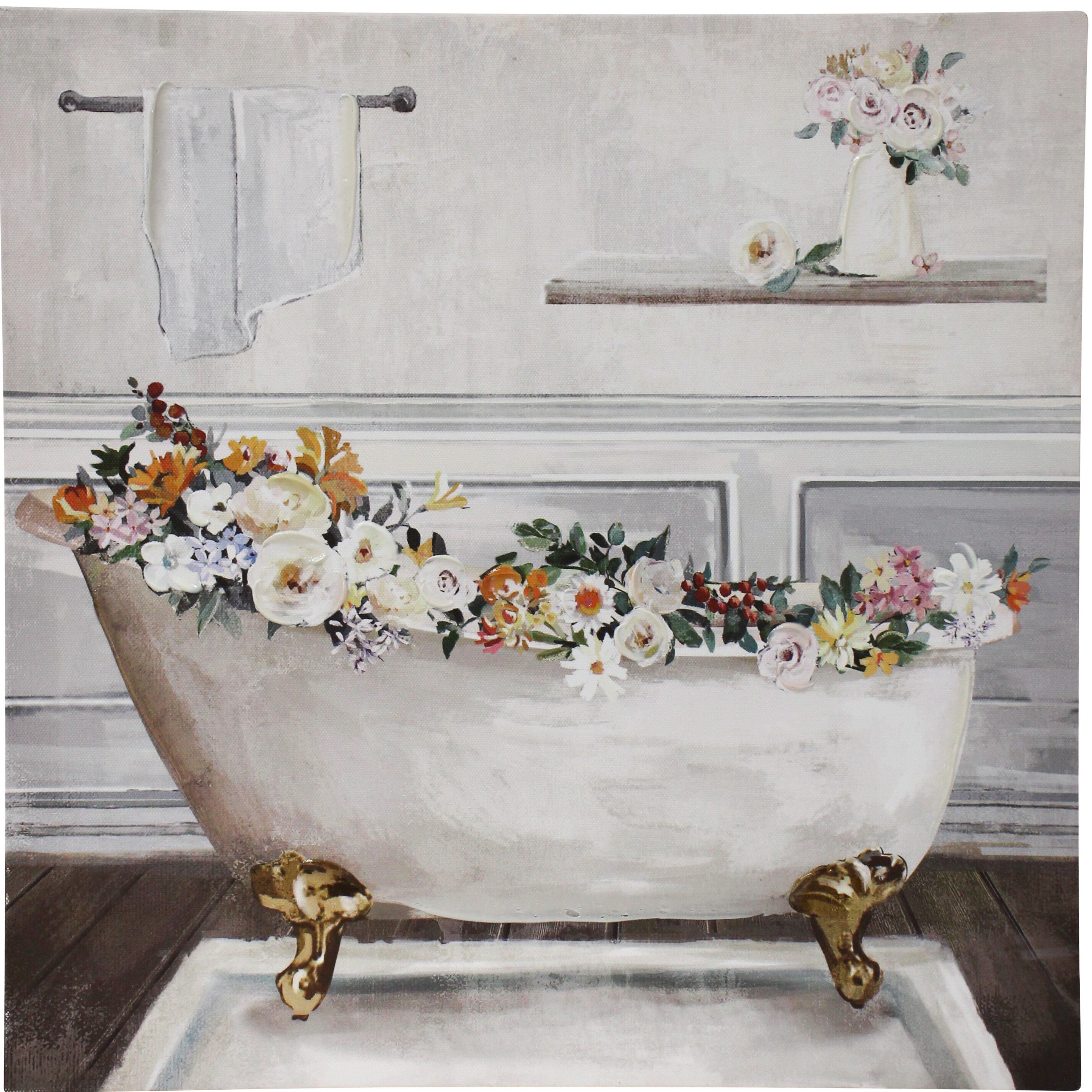 Framed Canvas Bath Bliss 1