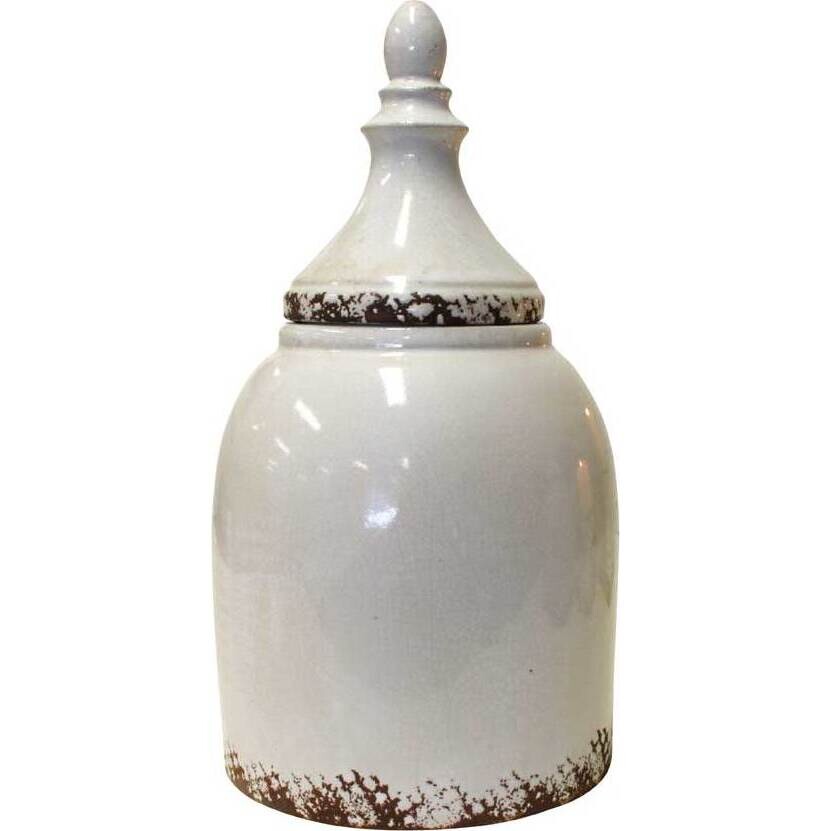 Lidded Urn Fente White Large