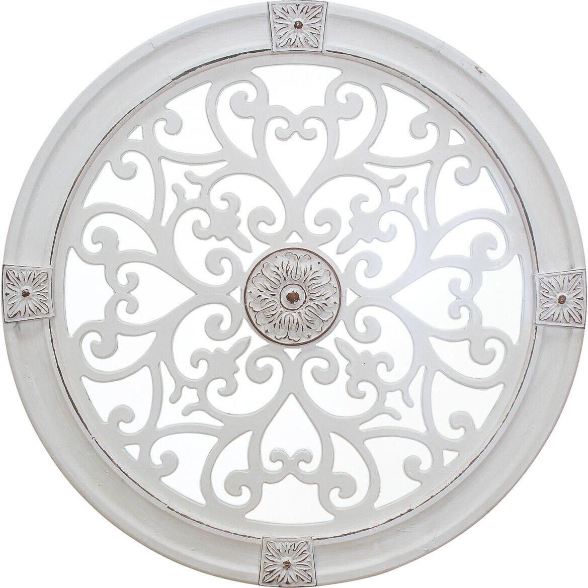 Mirror Motif Round White