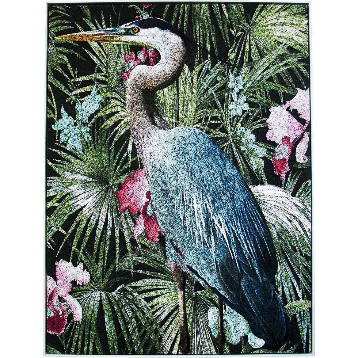 Framed Canvas Heron Blue