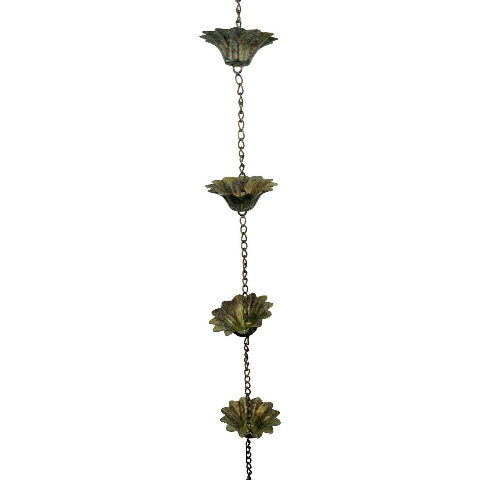 Rain Chain Fleur Verdigris