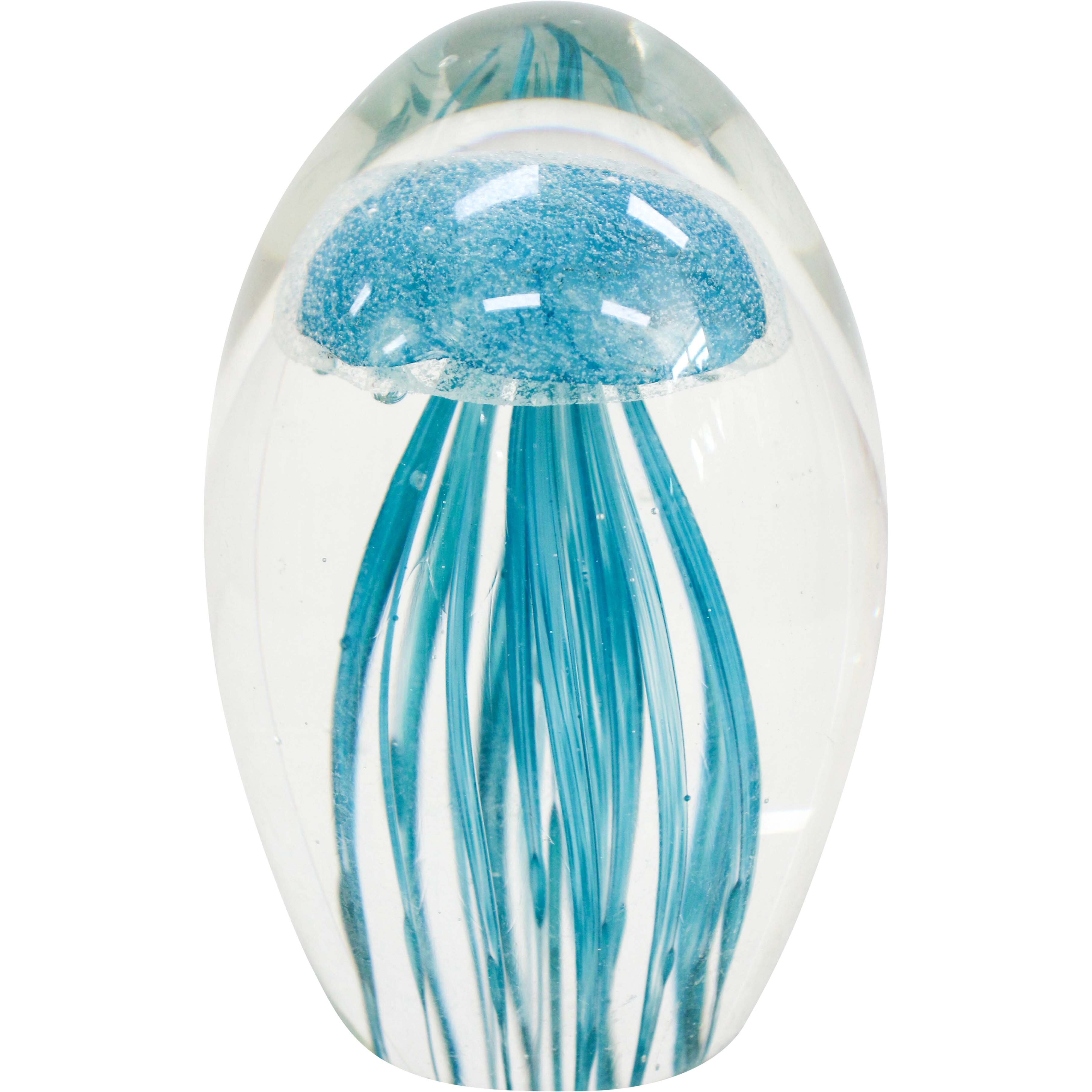 Glass Jellyfish Med Aqua