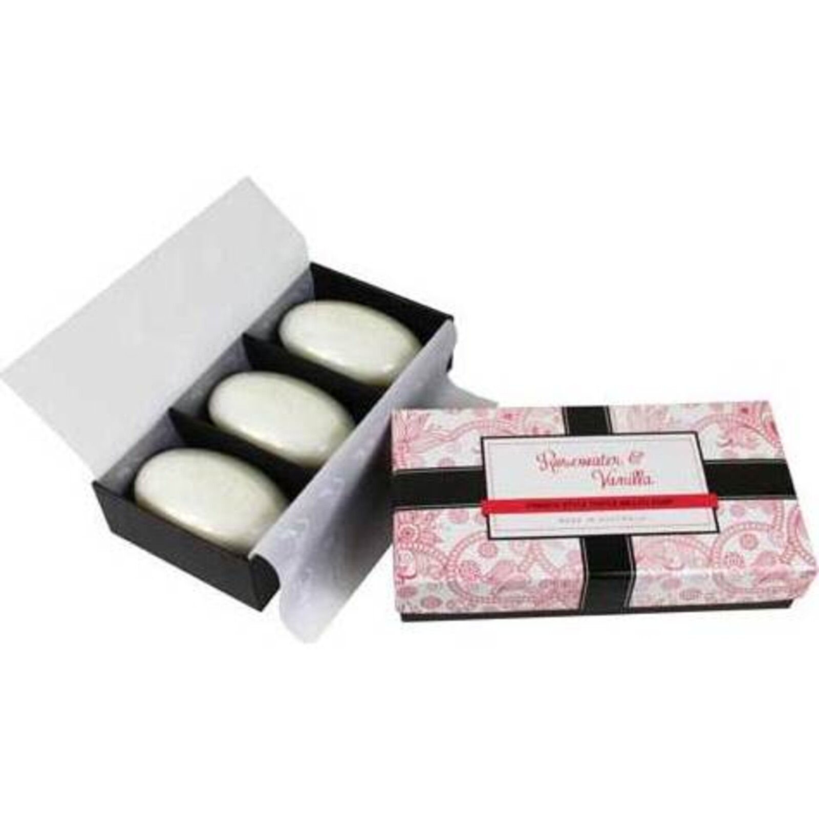 Rosewater and Vanilla Boxed Soap  S/3 