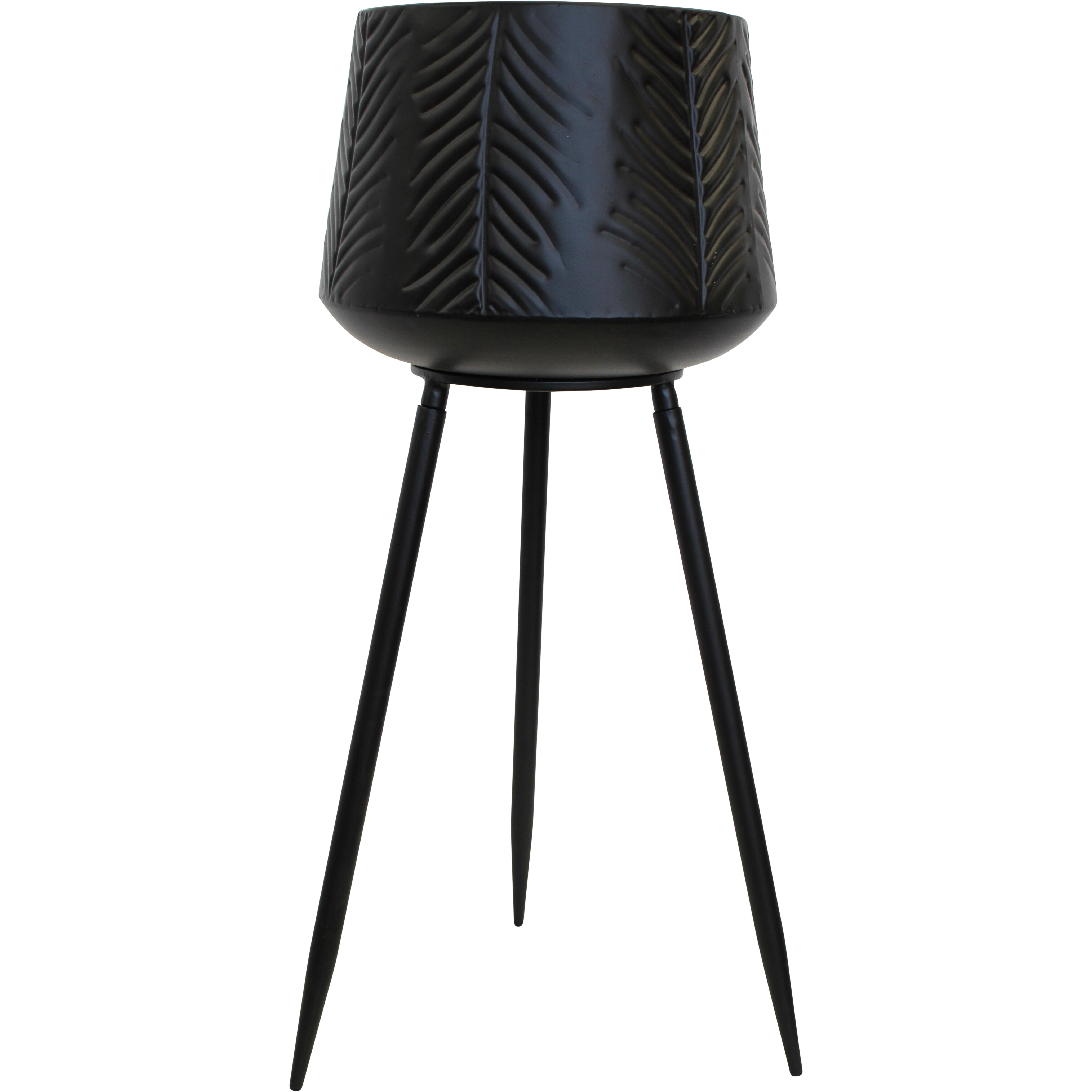 Planter Leaf Tall Matt Black