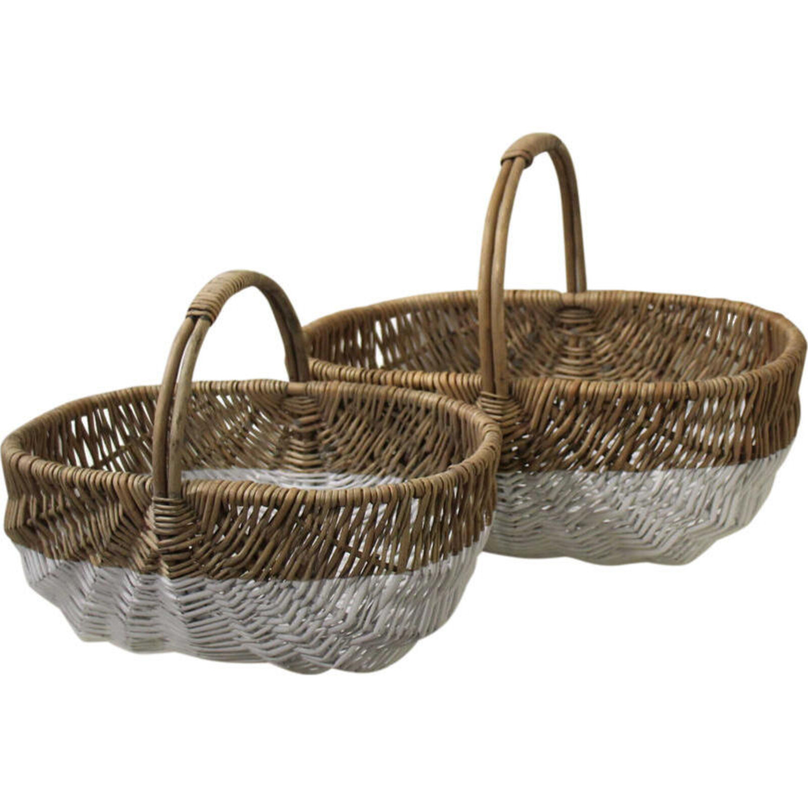 Carry Basket White Dip S/2