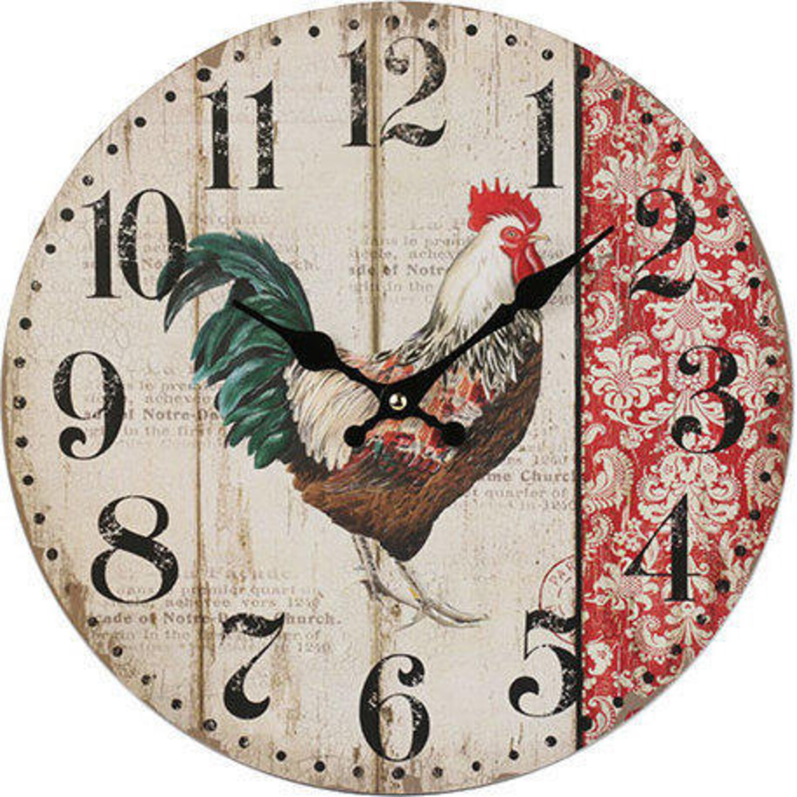 Clock Rooster Red