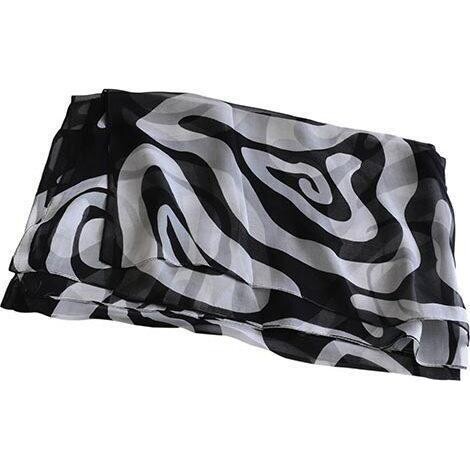 Silk Scarf BW Swirl