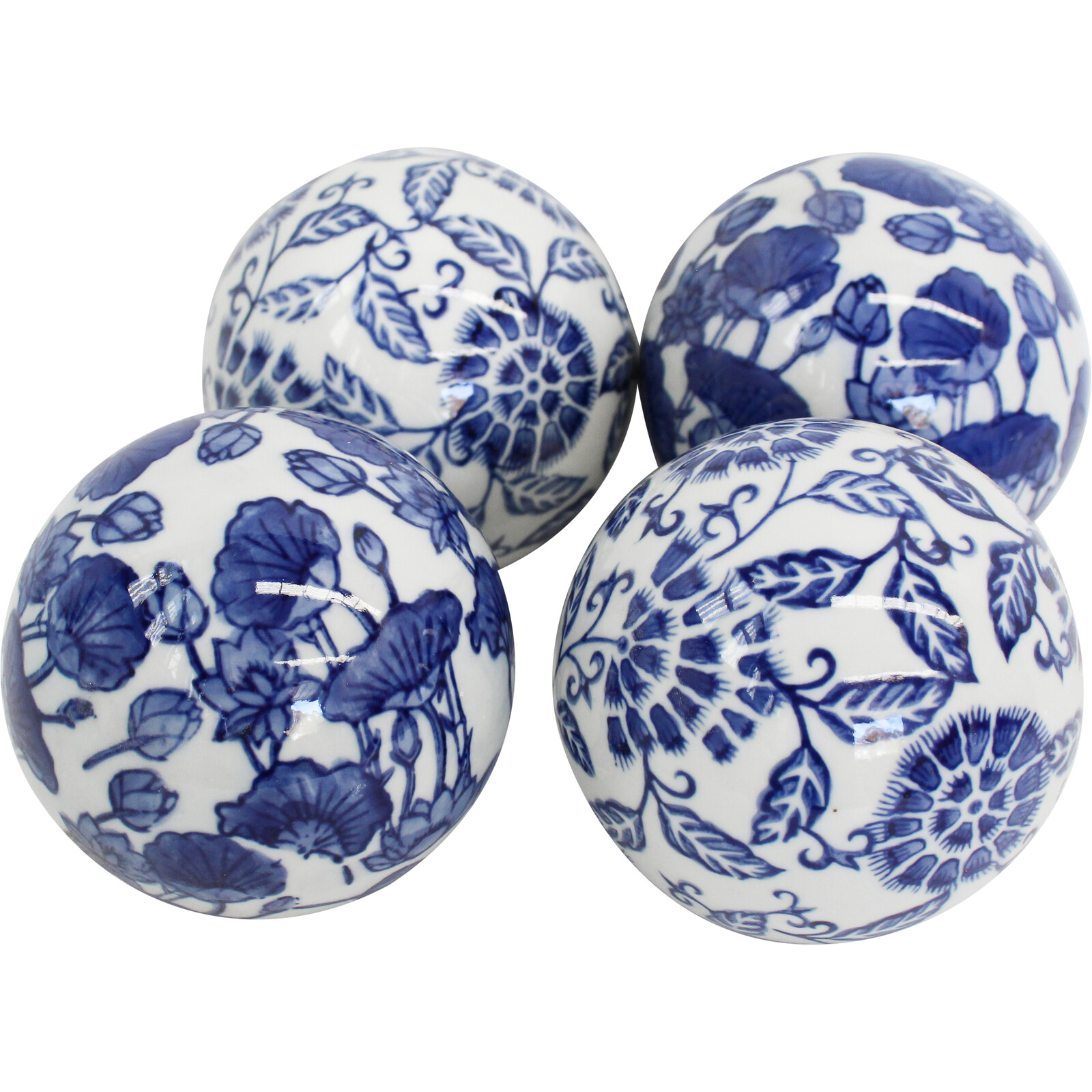 Porcelain Balls 4 inch  S/4 Mixed