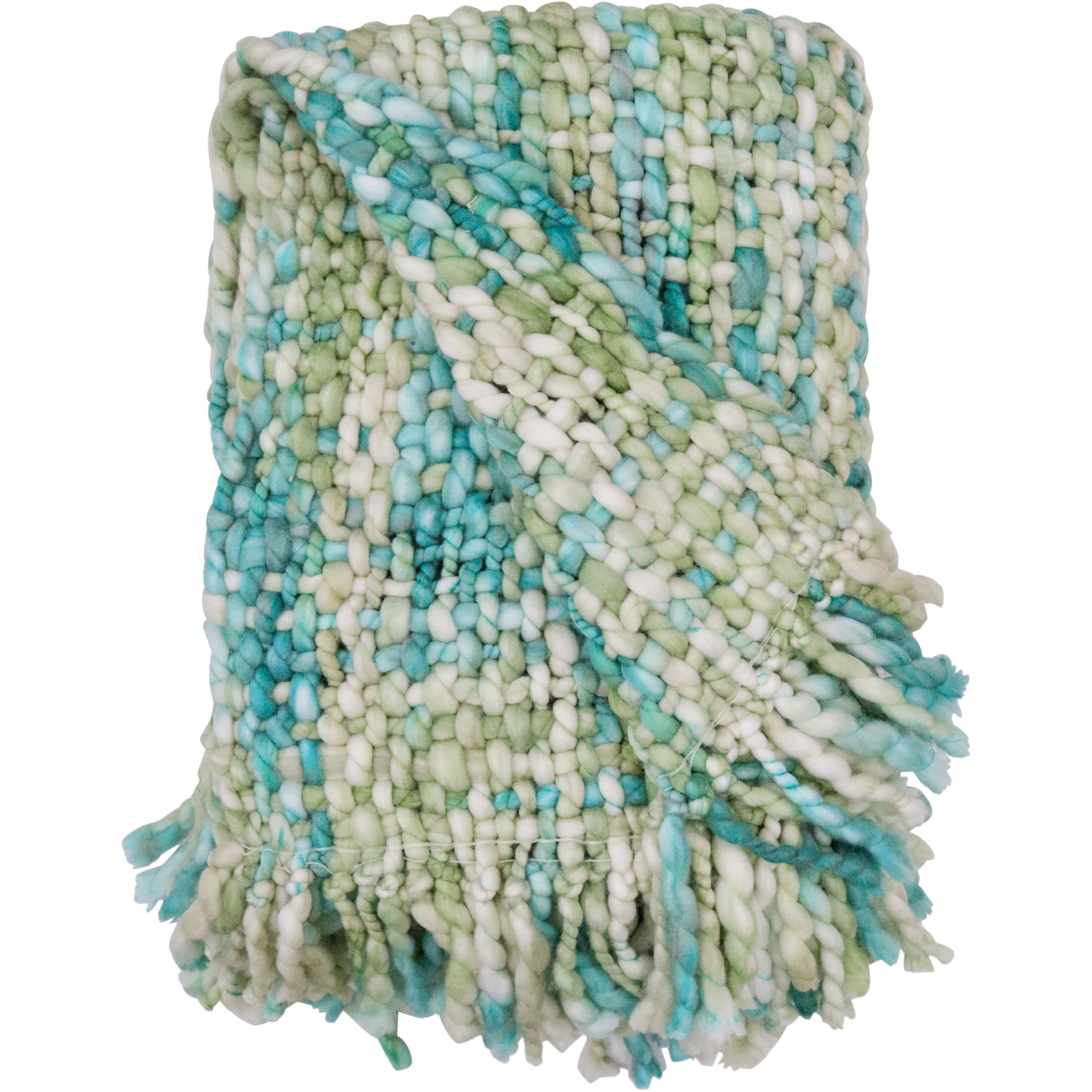 Throw Chunky Knit Sea Marine