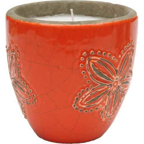 Orange Flower Candlepot