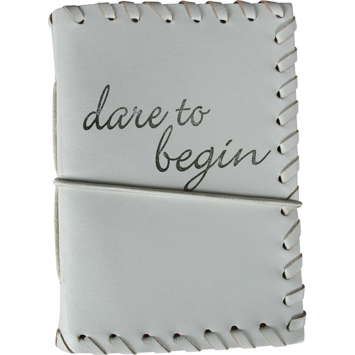 White Leather Notebook Dare