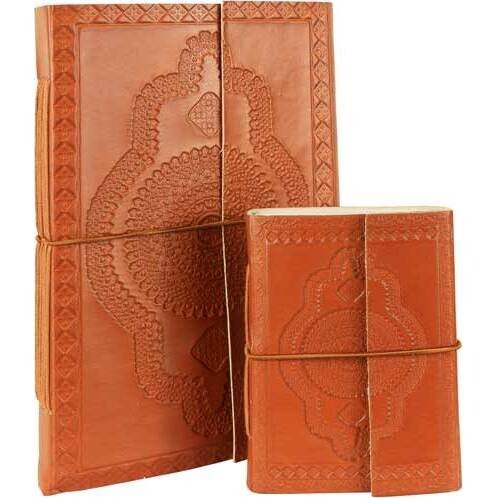 Leather Notebook Fold Long Medallion Small