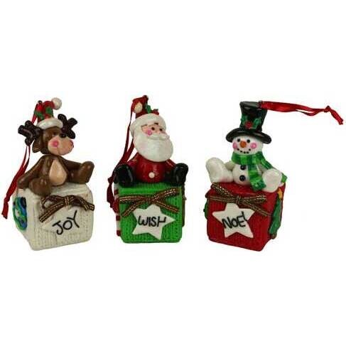 Sitting Ornaments Christmas S/3