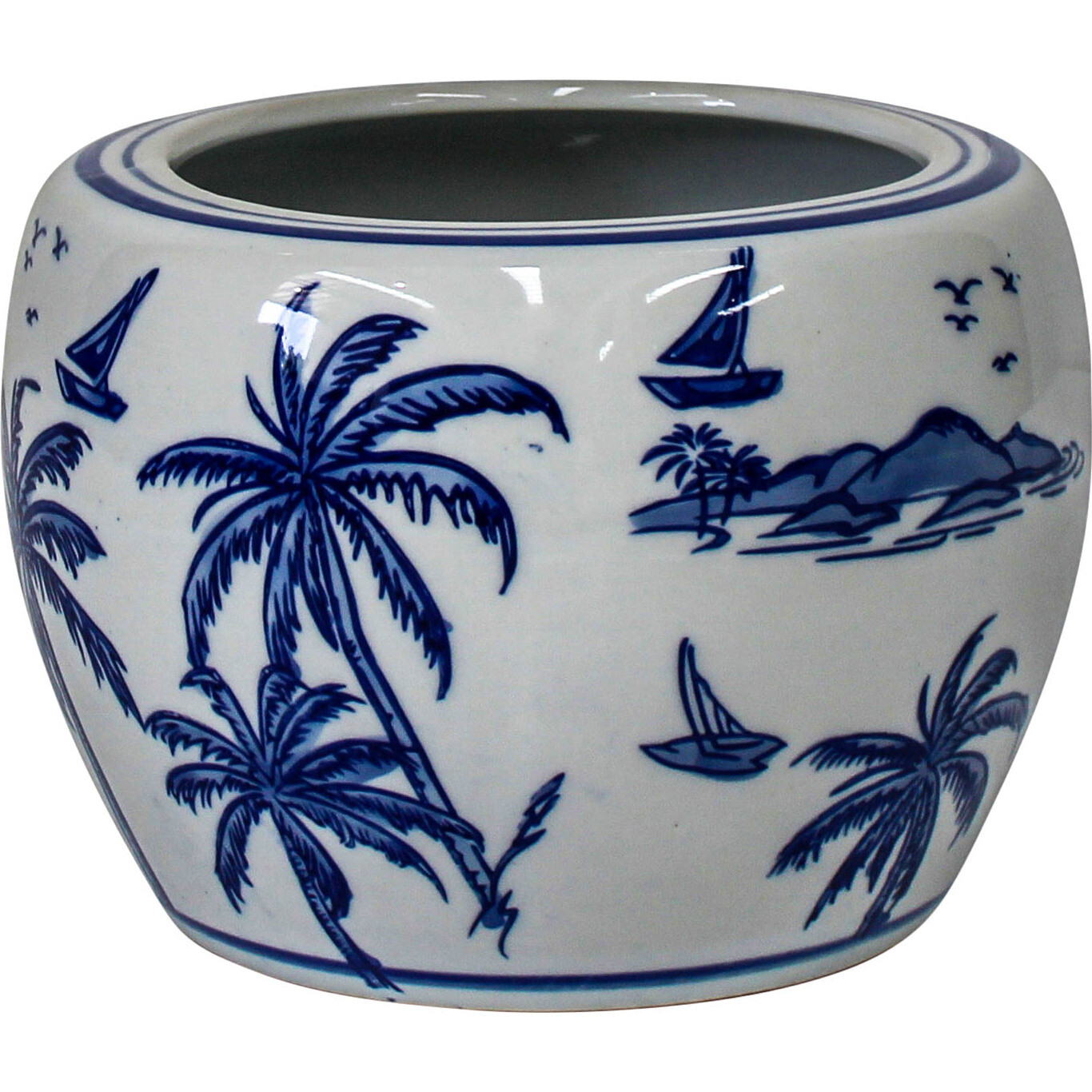 Planter Blue Palm