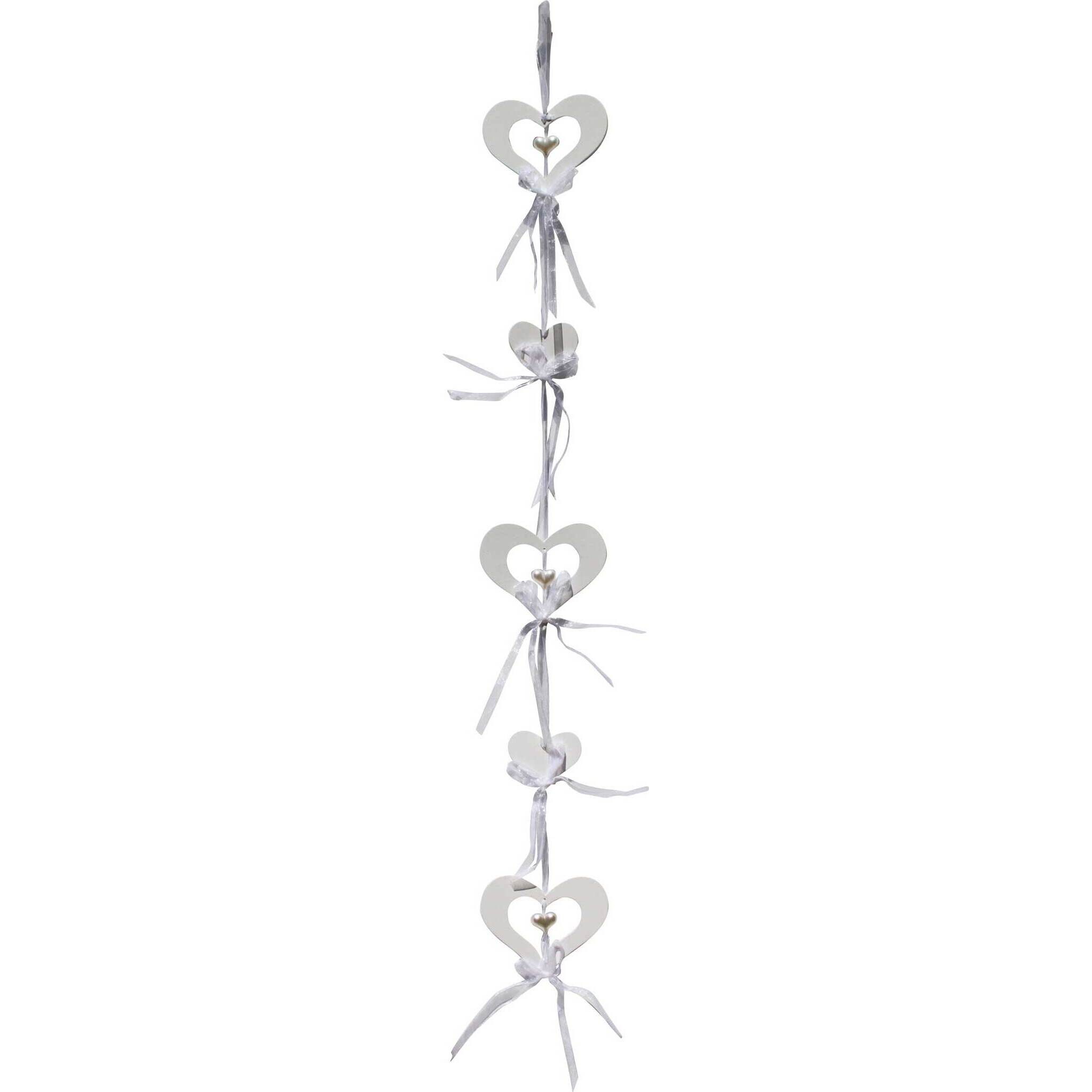 Hanging Hearts Multi White