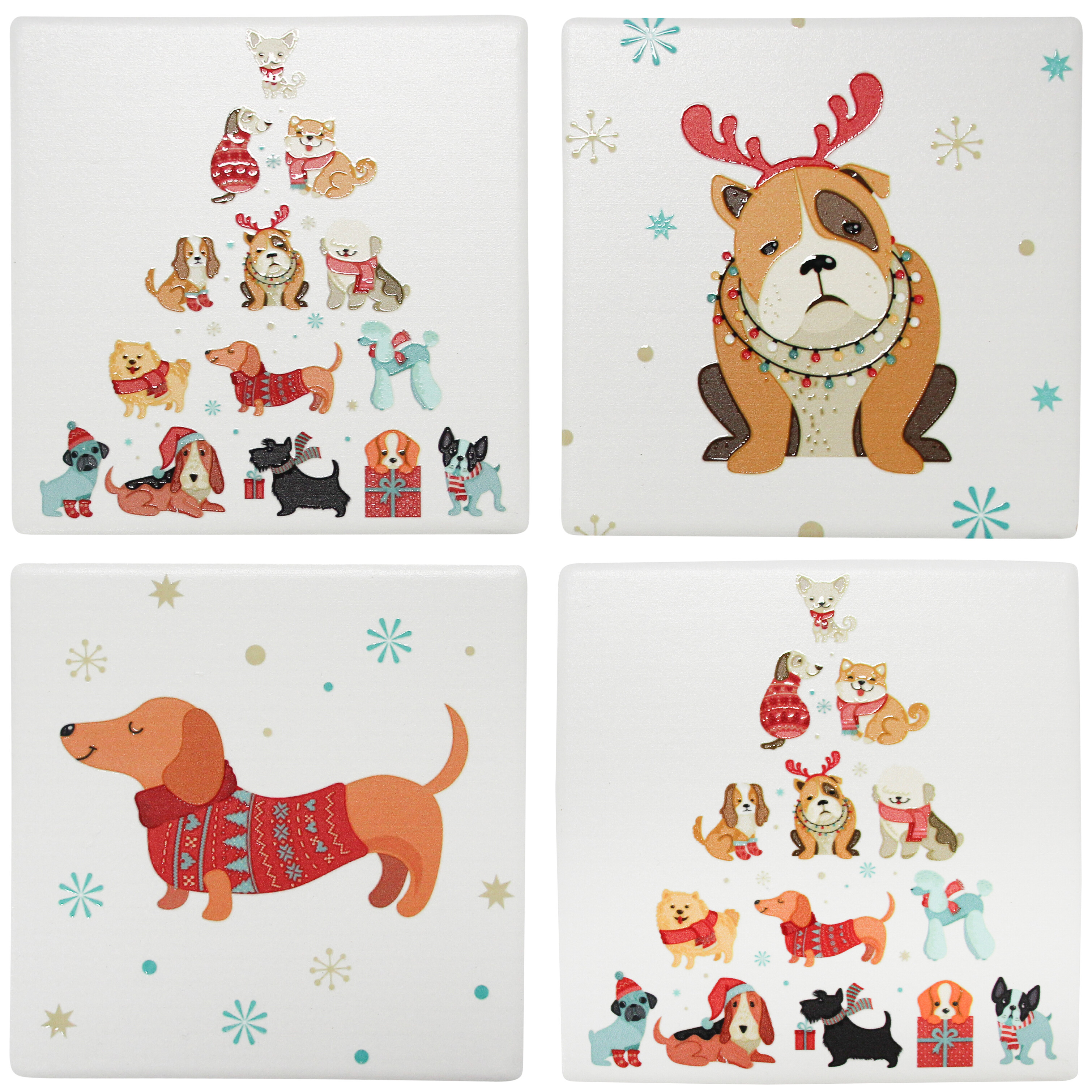 Coasters Xmas Puppies