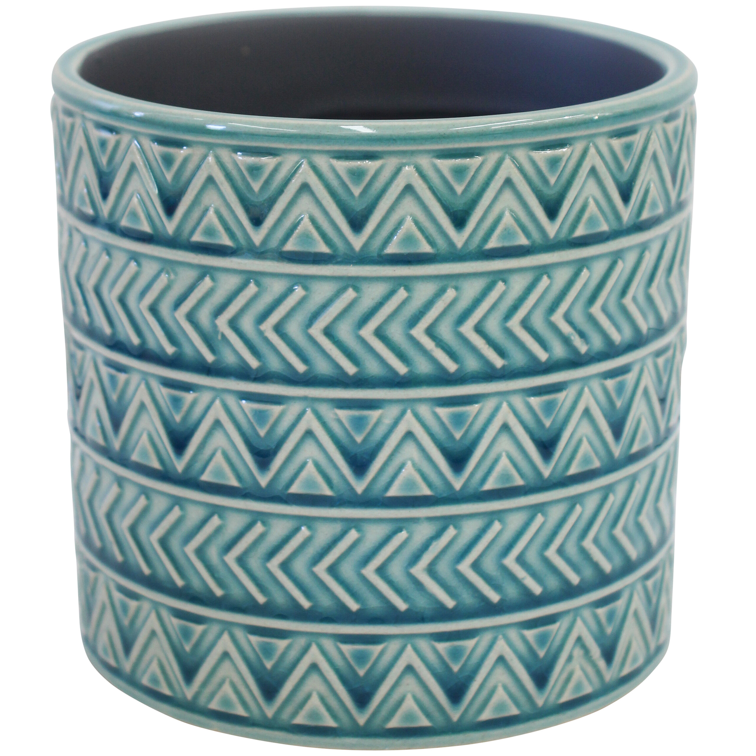 Planter Blue Aztec