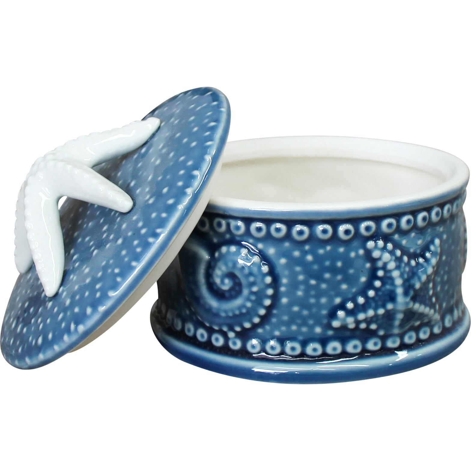 Trinket Box Starfish Blue Sml