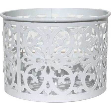 Candleholder White Grille Shor