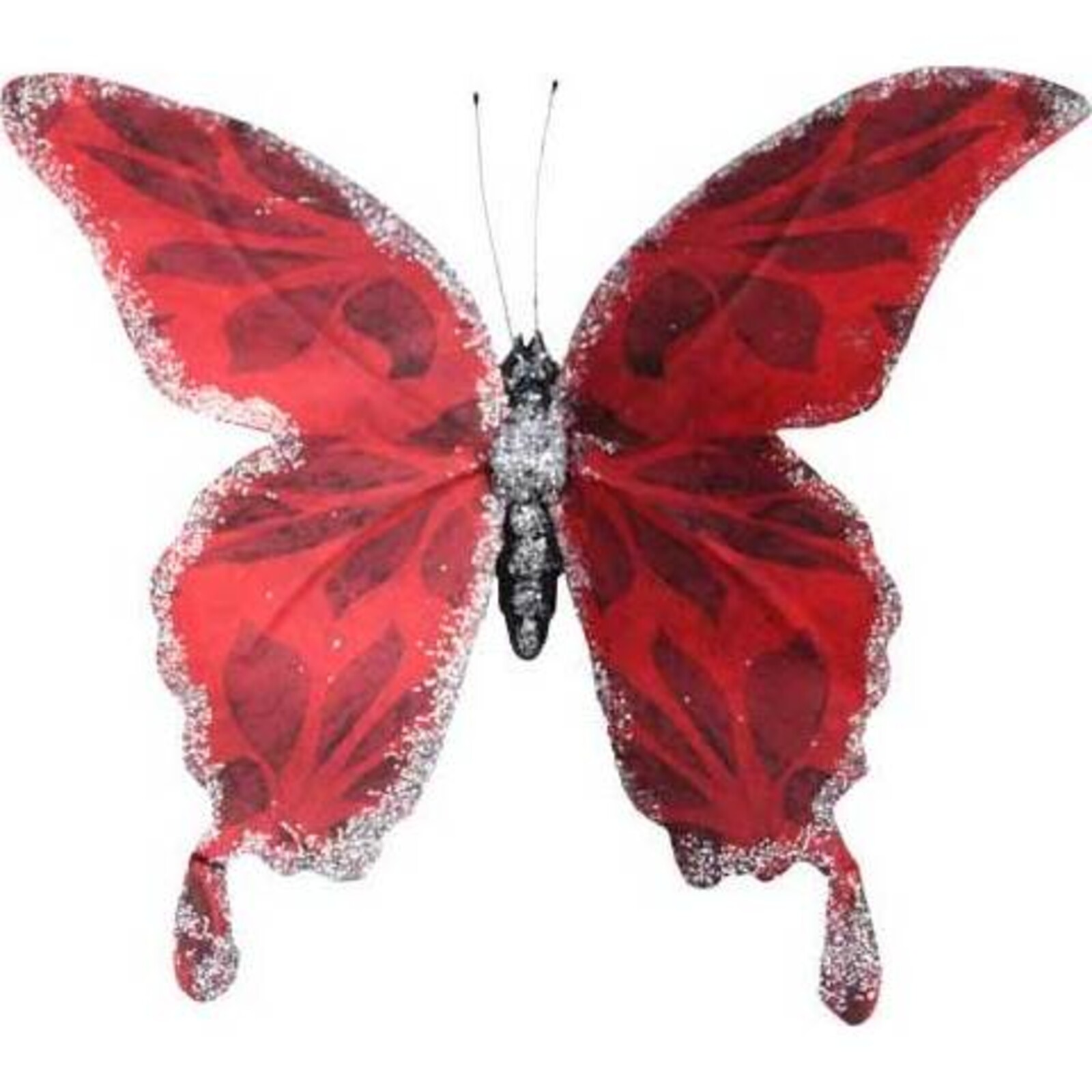 Glitter Butterfly Large - Dark Red