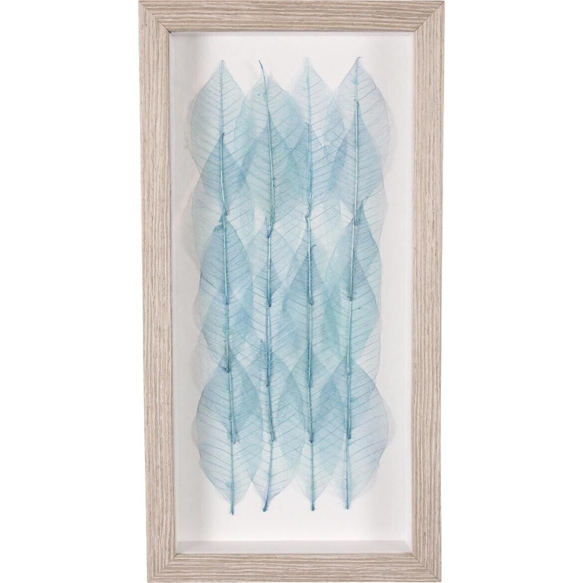 Framed Leaf Wall Art Blue