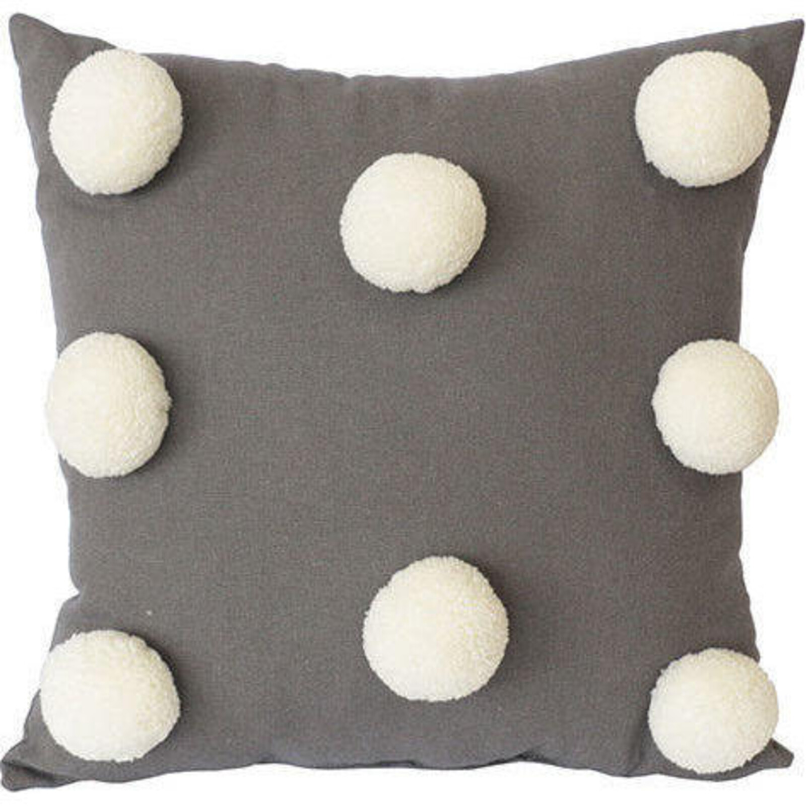 Cushion Grey Pom Pom