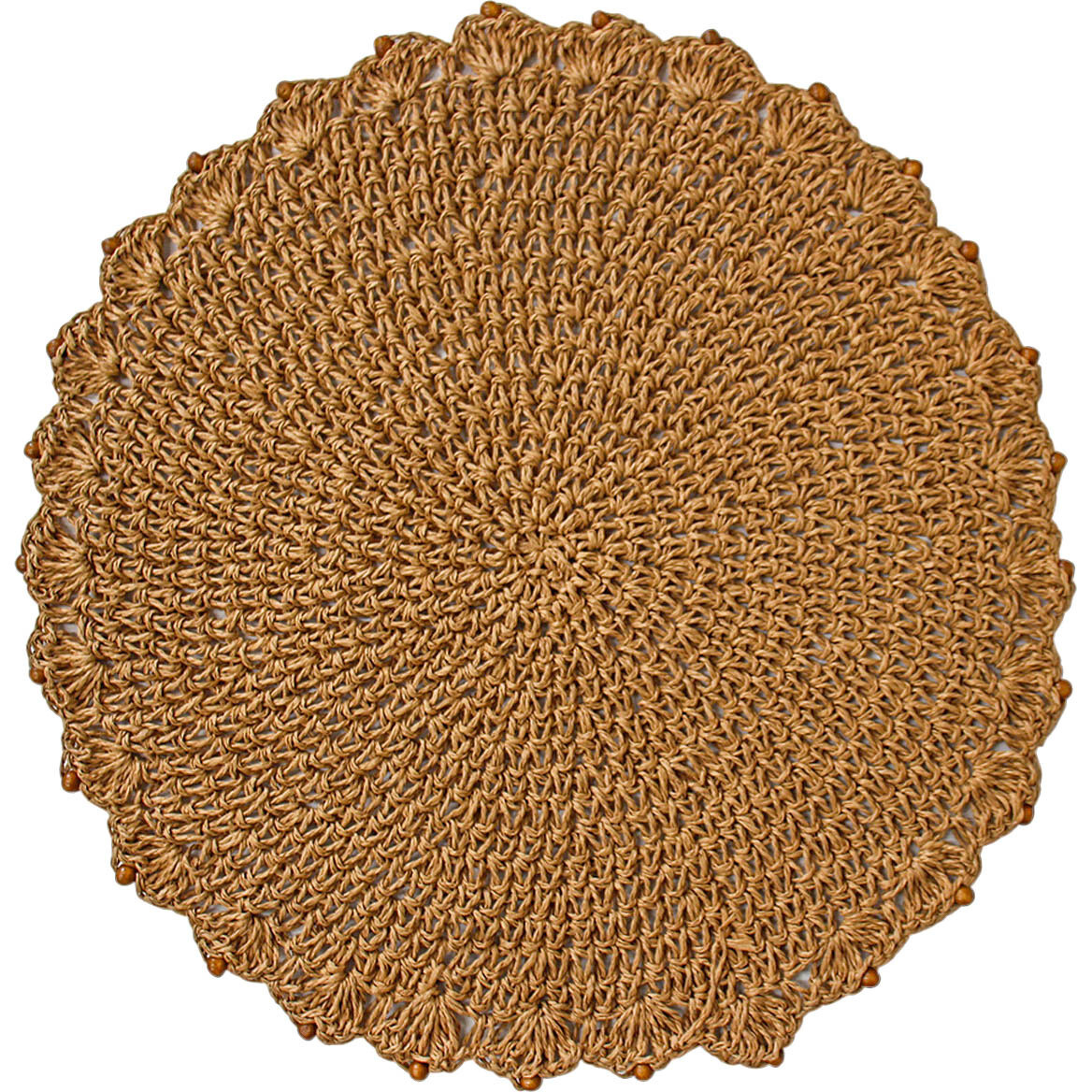 Placemat Crotchet Bead Natural