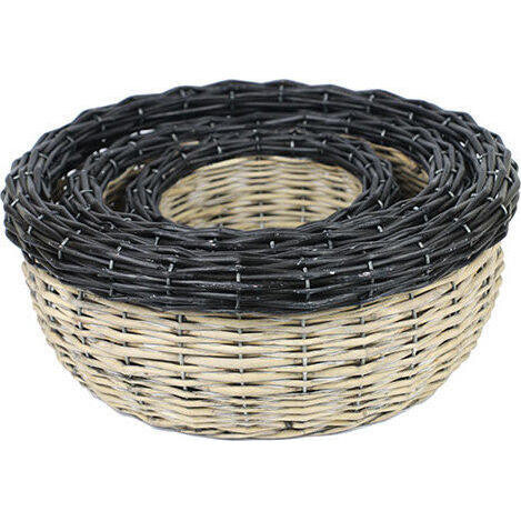 Basket Black Dip Round S/3