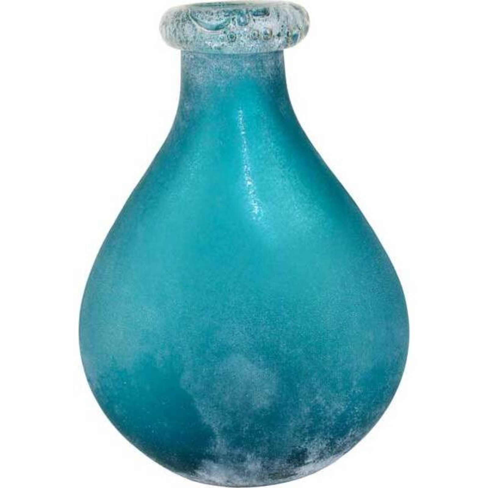 Glass Vase Teal Drop