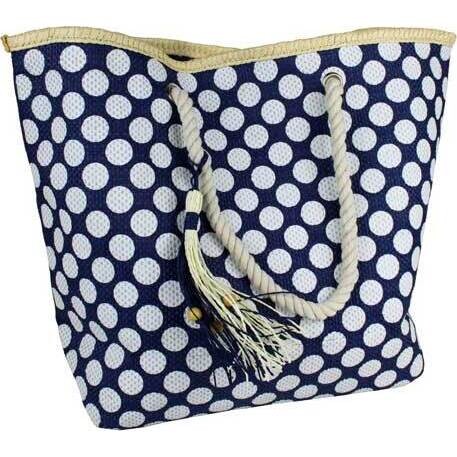 Beach Tote Dot Navy