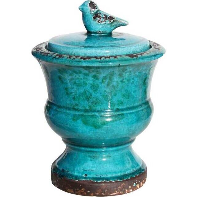 Urn Glaze Bird Lg