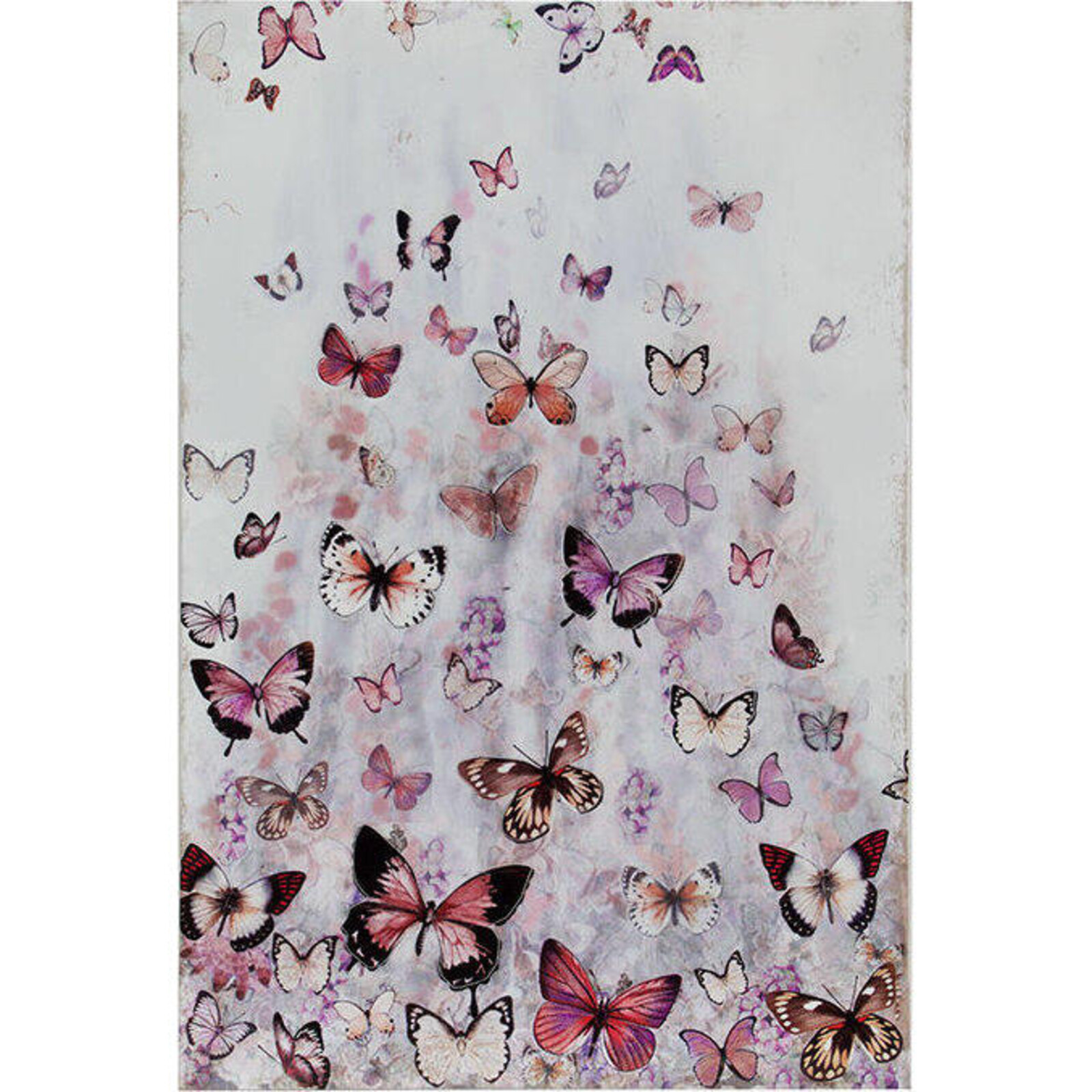 Metal Wall Art Butterfly Pinks