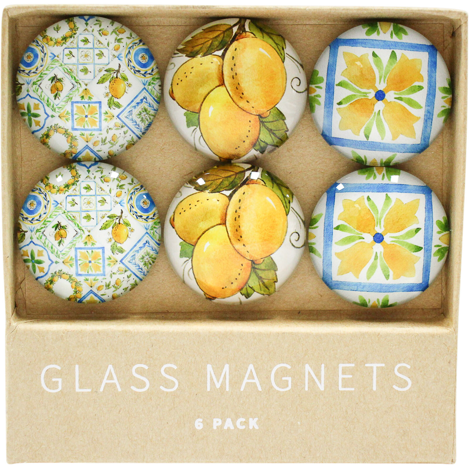 Glass Magnet Lemons S/6