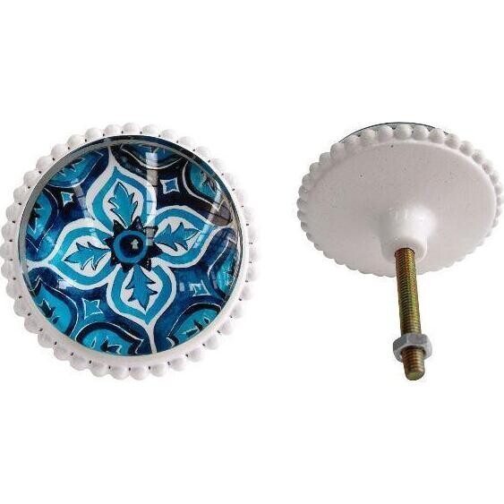 Knob White/Blue