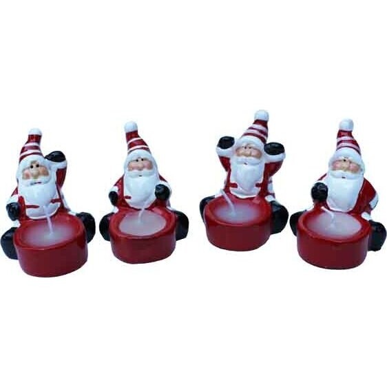 Santa Votives Stripe Set 4