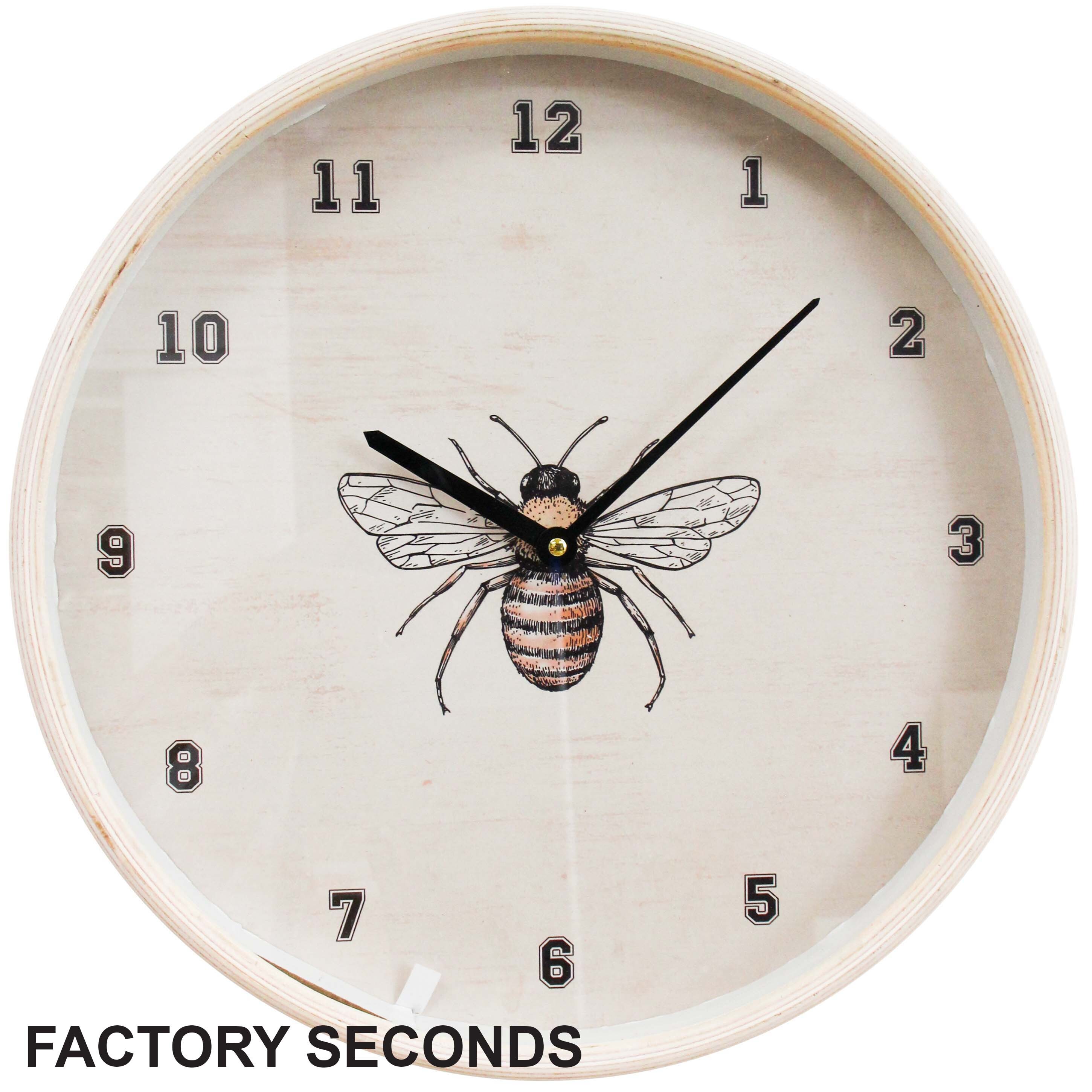 Clock Bee/Glass 40cm