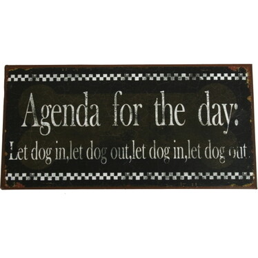 Tin Sign - Agenda for the day