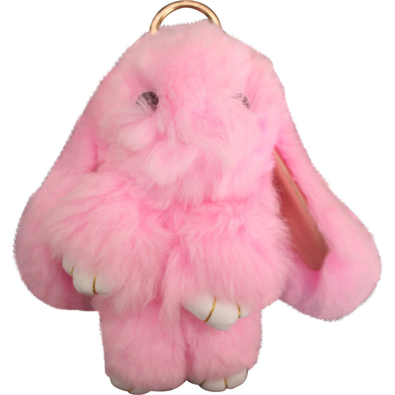 Fluffy Bunny Keyring Pink