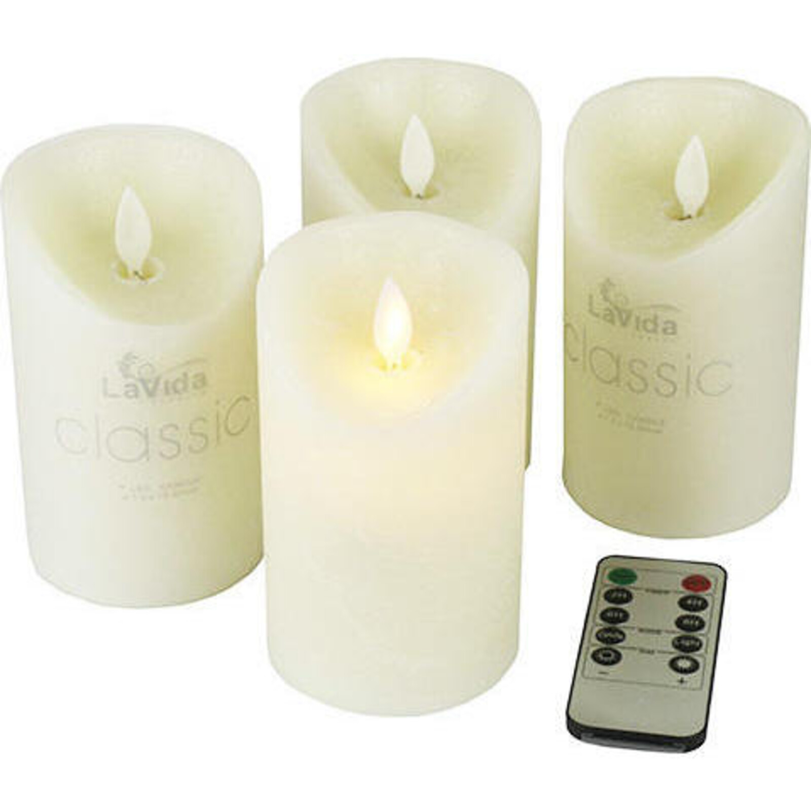 Flameless Candle Lrg S/4 w/ Remote