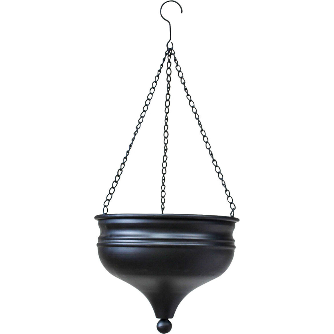 Hanging Metal Planter Matte Black Lrg