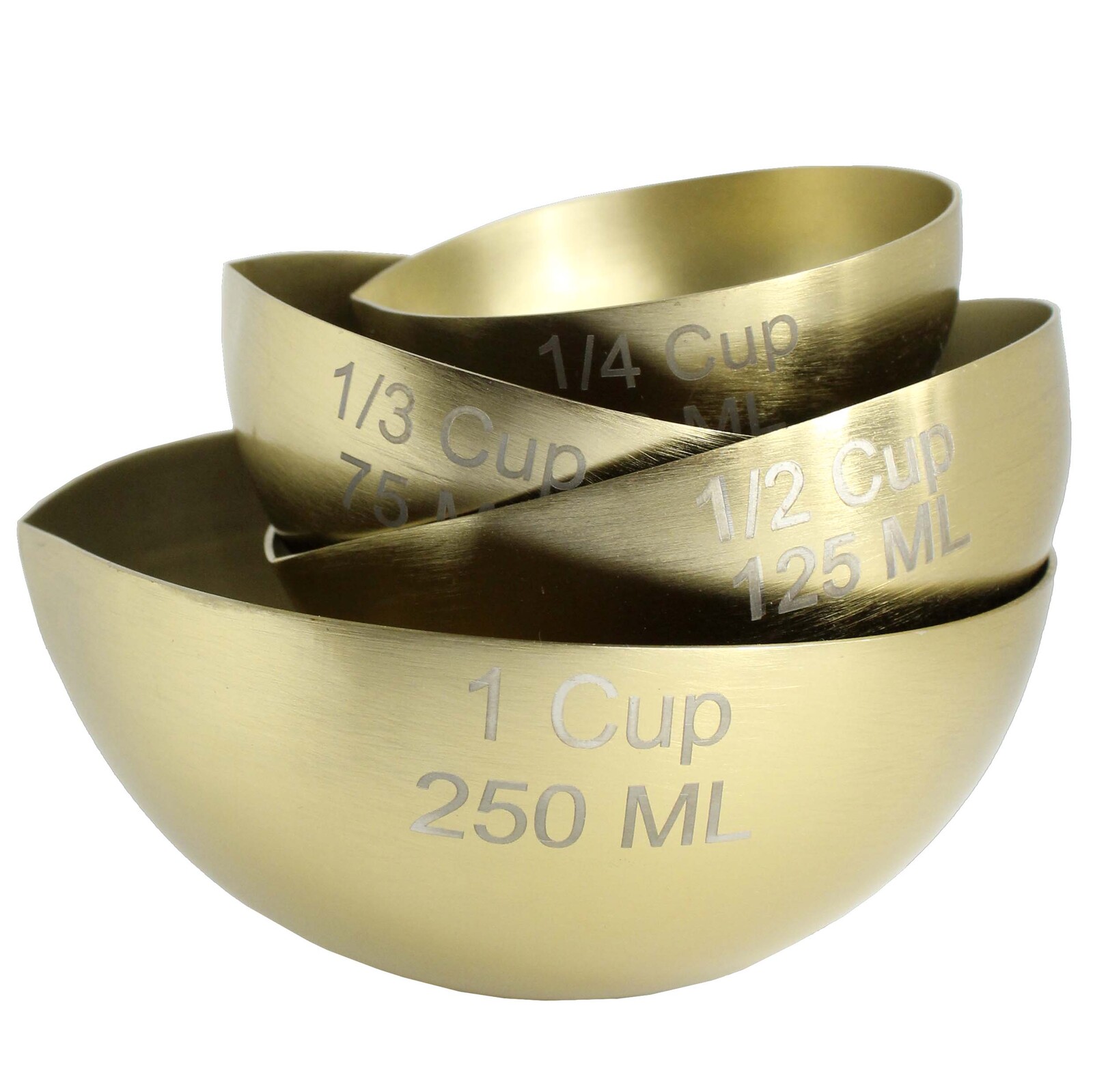 Measuring Cup/Serve Vessels Brass S/4