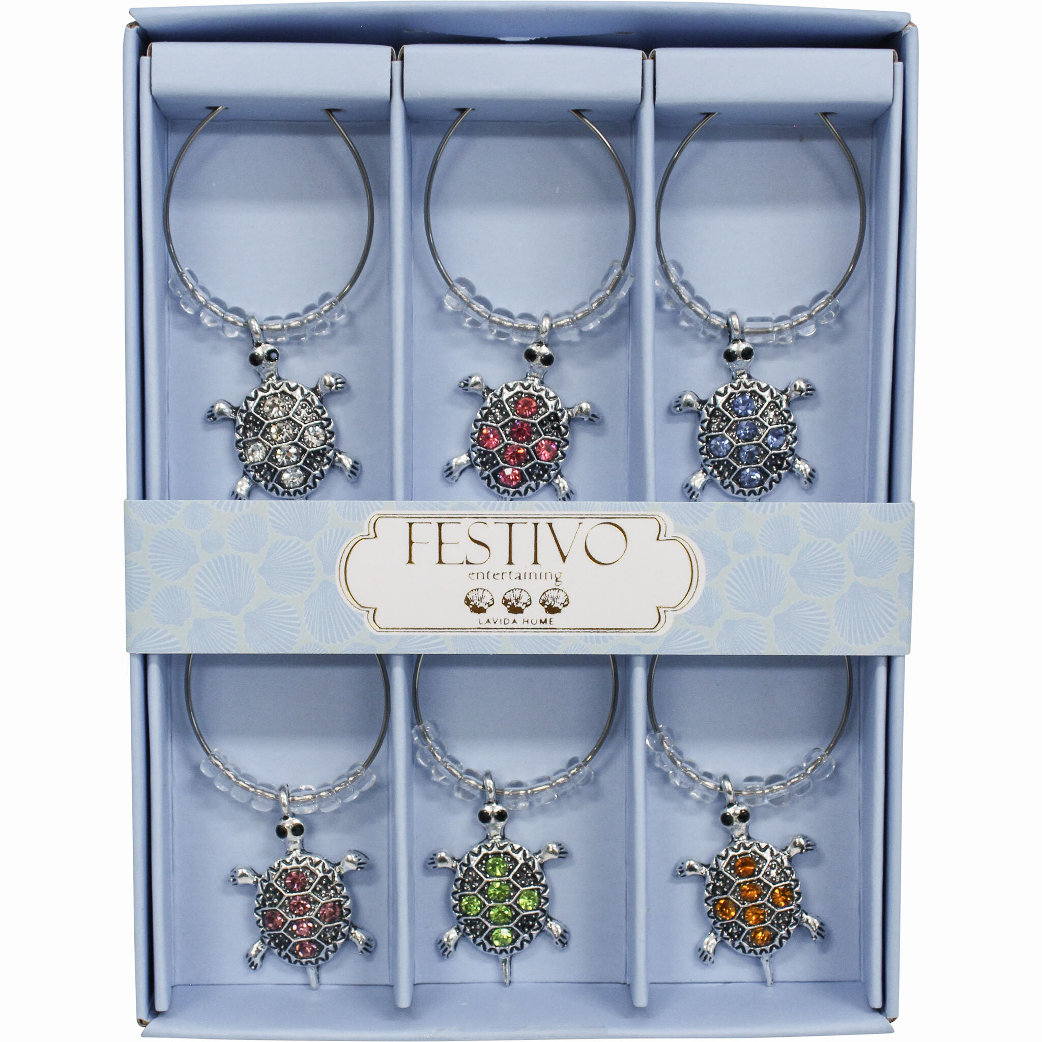 Turtle Wine Charms S/6