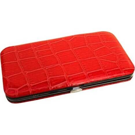 Manicure Case Red Aligator Large